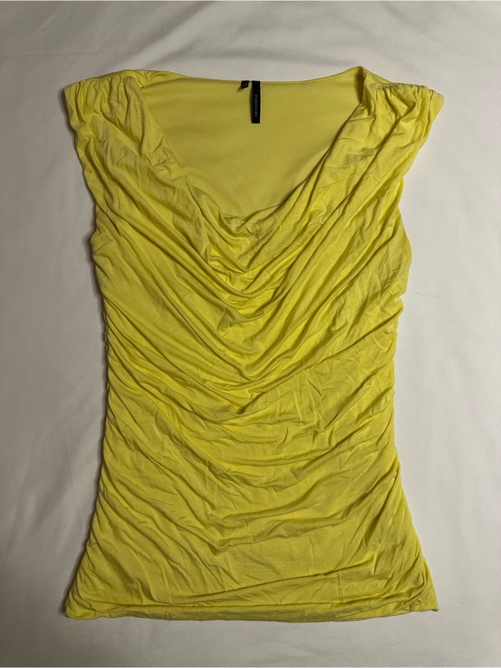 Maurices Yellow Ruched Cowl-Neck Blouse